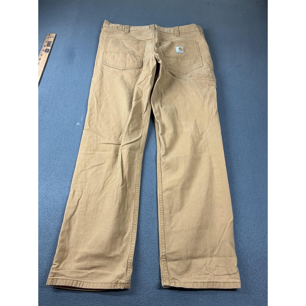 Carhartt Pants Mens 34x32 Beige Rugged Flex Relaxed Fit Canvas Workwear - Picture 12 of 13